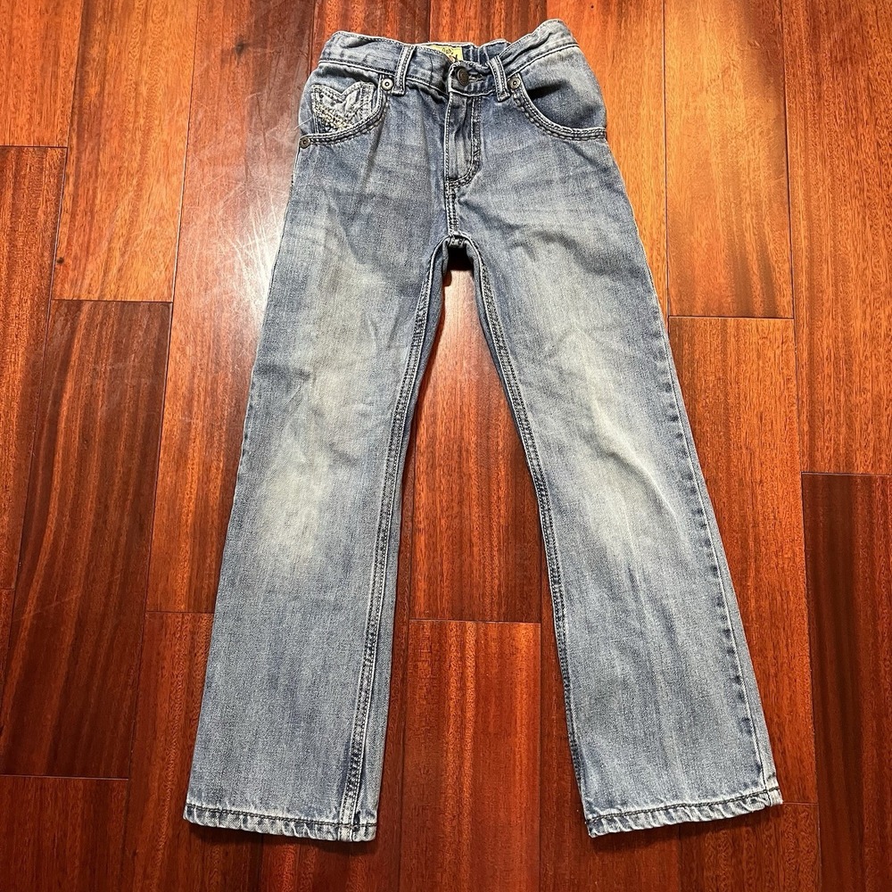 Wrangler Jeans Kids 8 Regular 22x23 20x Bootcut Blue Light Wash Cowboy Denim